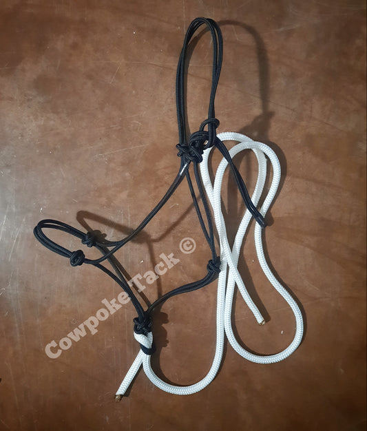 2 Knot Rope Halter with 8' Tied on Lead