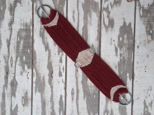 Mohair Cinch 32" 17 Strand 3" Rings - Maroon/Natural